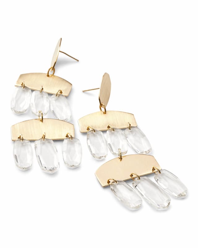 Emmet Statement Earrings in Clear Glass image number 1.0